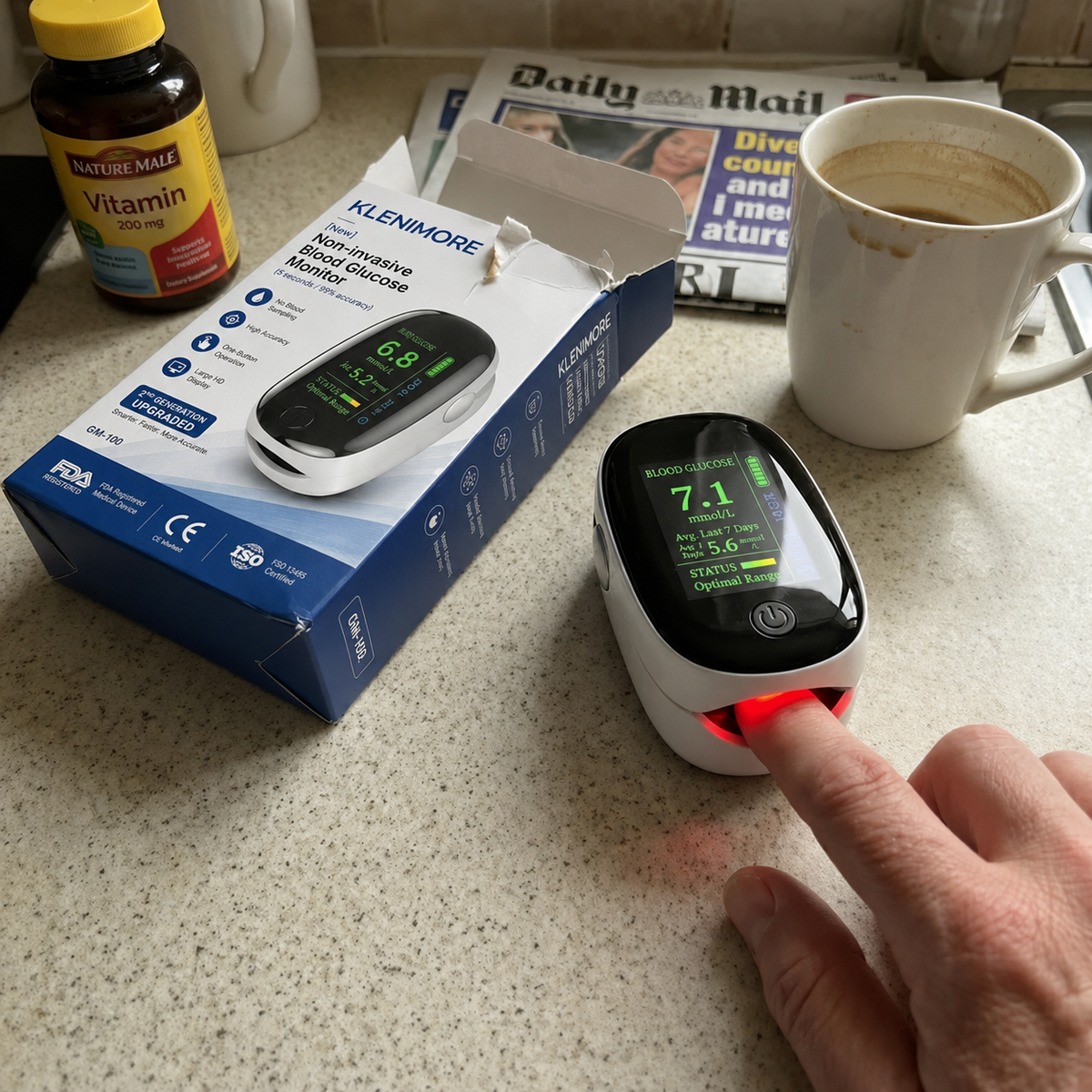 Smart health monitor being used at home